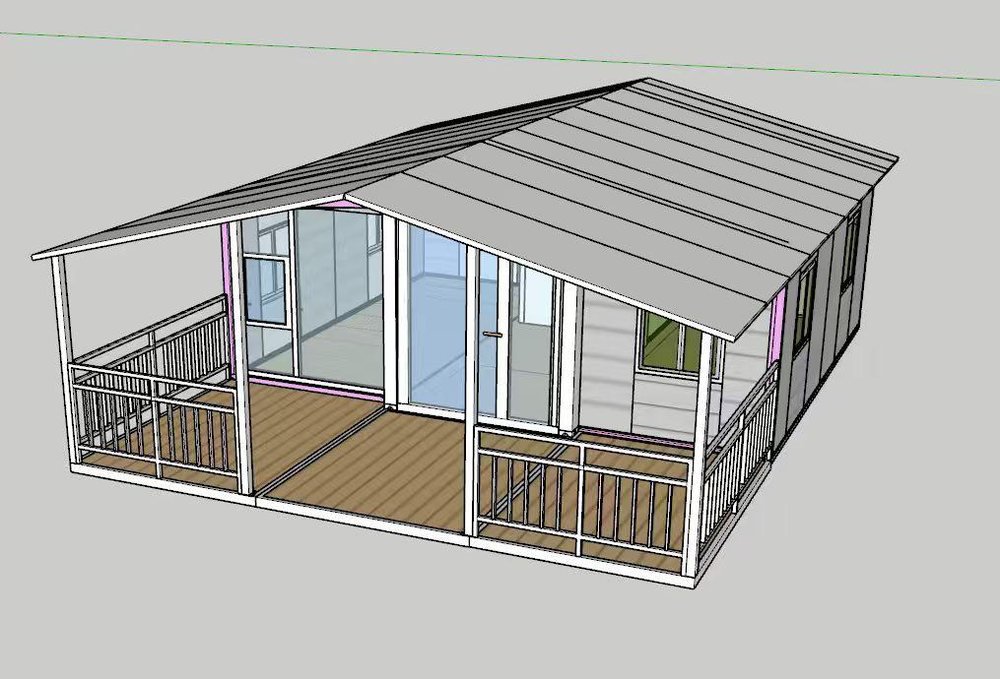 Terrace and entrance canopy
