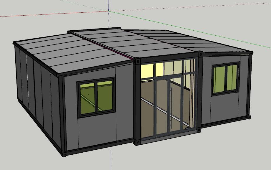 Steel canopy over a row of units